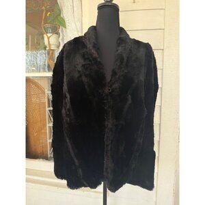 Vintage 50's Black Sheared Mink Shawl Wrap Cape Mortons Washington DC